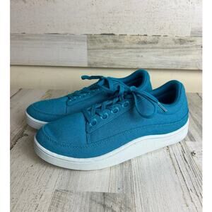 Allbirds Men's 8 blue lace up canvas pacers sneakers new comfort platform relax